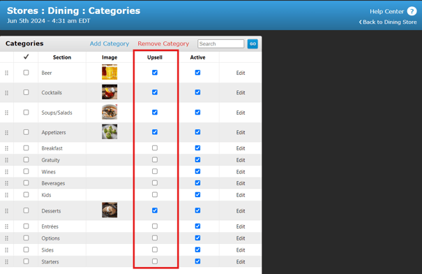 CMS - Categories (Upsell)